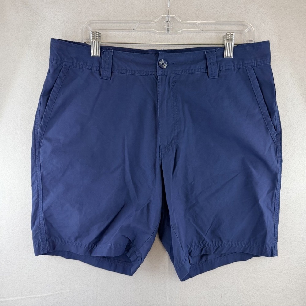 Columbia Men's Blue Chino Cotton Nylon Polyester Shorts, Sz 34,‎ XM0919